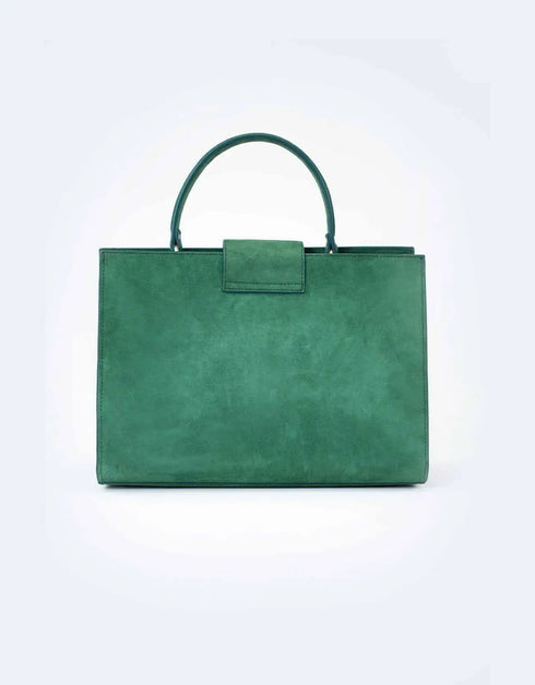 SUEDE STATEMENT HANDBAG
